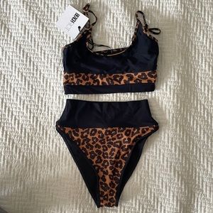 Beach riot leopard print bikini XS